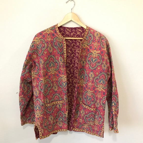 Reversible Quilted Jacket with Pockets - Picture 1 of 7